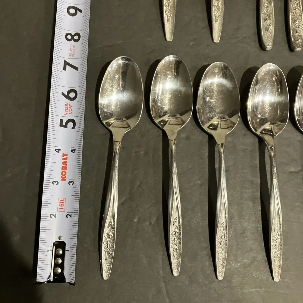 Superior RADIANT ROSE Set Of 22 Flatware USA Stainless Steel Set Vintage MCM